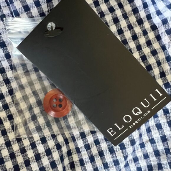 Eloquii NEW Navy & White Gingham Wrap Dress Size 26 - Picture 11 of 12